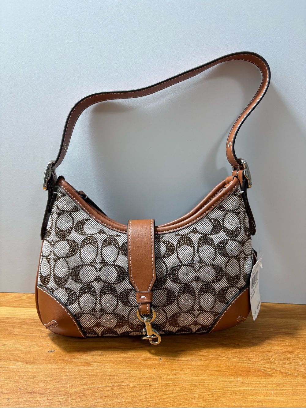 Coach Brown Signature Jacquard Shoulder Bag